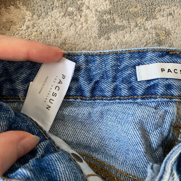 PacSun Two-Tone Blue and White Jean Shorts - Picture 7 of 7